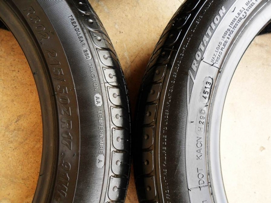 ยางขอบ17 ขนาด215-50 R17ลงพื้นปี14(4เส้น3,400บ)ดอกหนามาก90\% ยางขอบ17 ขนาด215-50 R17ลงพื้นปี14(4เส้น3,400บ)ดอกหนามาก90\%