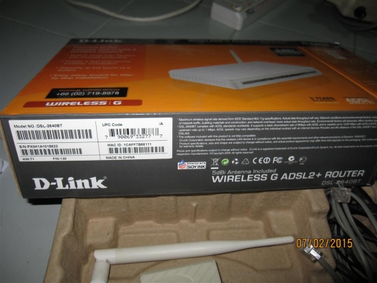 D-Link Wireless G ADSL2 + Router รุ่น DSL-2640BT มี 4 Port