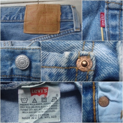 รหัส0695 ยีนส์Levi's 501 ผ้าทราย ของแท้ มือสอง เอว 34 ยาว 29 made in usa