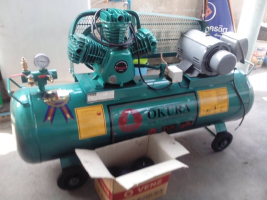 ขายปั๊มลม 165 ลิต 2 HP มอเตอร์ 3HP มือสอง  พร้อมอุปกรณ์ครบ