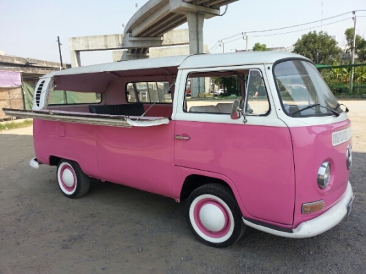 โฟค แตงโม สีชมพู เปิดข้างหลังคาได้ รถขับได้เลย