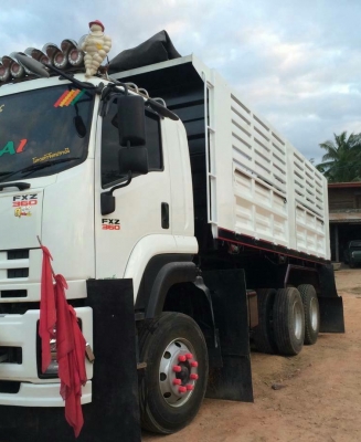 สิบล้อดั้ม อีซูซุ 360แรงดั้ม ปี56 สภาพสวยจัดทั้งคัน ทะเบียนพร้ม