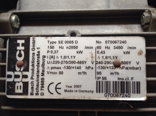 ขายริงโบวเวอร์ ดูด-เป่าอากาศ Busch made in Germany 0.5HP. 380V สภาพสวยมาก วิ่งนิ่ม พร้อมใช้งาน