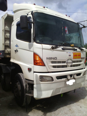 ขายรถบรรทุก 24 ล้อพ่วงแม่ลูกดัมพ์ HINO MEGA 380 แรงม้าปี 2553 แม่ 12 ล้อลูกพ่วงสามมิตร 3 เพลา ราคา 2800000
