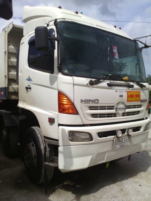 ขายรถบรรทุก 24 ล้อพ่วงแม่ลูกดัมพ์ HINO MEGA 380 แรงม้าปี 2553 แม่ 12 ล้อลูกพ่วงสามมิตร 3 เพลา ราคา 2800000