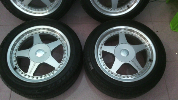 แม็ก jpan ขอบ16 4รู100/114 กว้าง7ครึ่ง อ๊อฟ38 พร้อมยาง