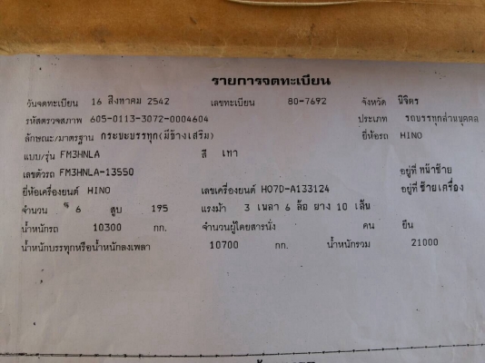 ขาย HINO FM3H