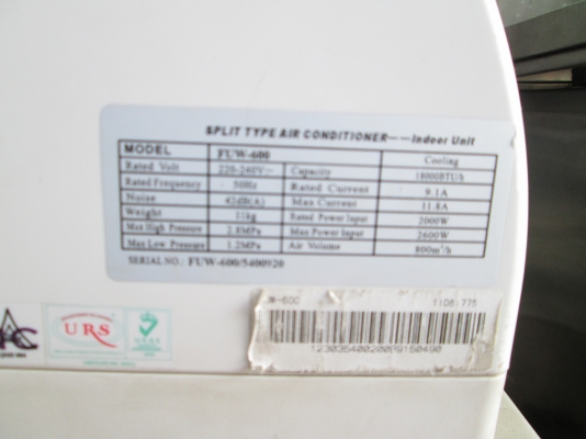 18000ฺBTUครับ    สภาพโอเคครับ   ราคา3500บาท