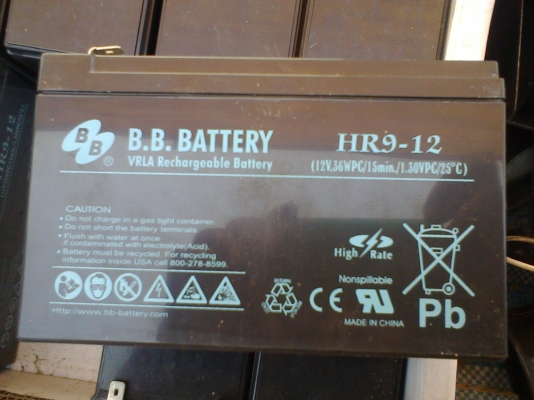 แบตตเตอรีแห้ง 12 โวล 9  แอม