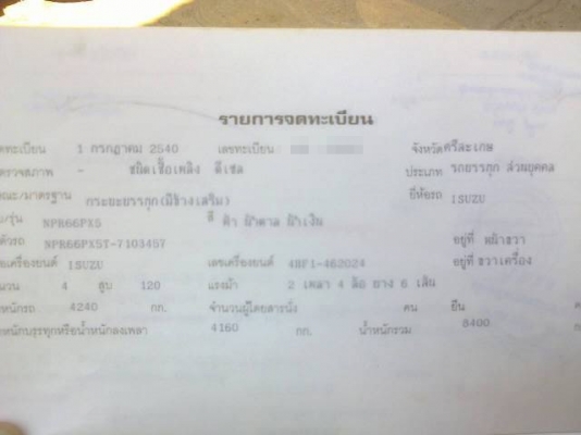 **485,000 บ.ต่อรอง///6ล้อNPR-120** ขาย ISUZU NPR-120 6ล้อบรรทุก ห้างแท้ ปี40 NPR66PX5T 4HF1-120แรง ฝาขาว เครื่องเดิม เกียร์เดิม เครื่องดี แน่นดี เกียร์ดี เข้าง่าย ไม่หลุด ช่วงล่างเดิมๆ 6น็อต หน้า-หลัง คัสซีสวย เดิม ไม่ปะ ไม่ดาม กระบะพื้นไม้คอกไม้สูง ยาว **485,000 บ.ต่อรอง///6ล้อNPR-120** ขาย ISUZU NPR-120 6ล้อบรรทุก ห้างแท้ ปี40 NPR66PX5T 4HF1-120แรง ฝาขาว เครื่องเดิม เกียร์เดิม เครื่องดี แน่นดี เกียร์ดี เข้าง่าย ไม่หลุด ช่วงล่างเดิมๆ 6น็อต หน้า-หลัง คัสซีสวย เดิม ไม่ปะ ไม่ดาม กระบะพื้นไม้คอกไม้สูง ยาว
