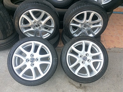ขายล้อแม็กMazda 2 Top16(หน้าเงา) ยาง195/45/16 ปี 12  4 ล้อ
