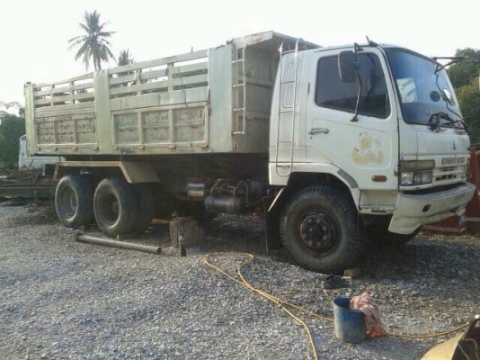 ขายรถบรรทุกสิบล้อดัมพ์ MITSUBISHI เครื่อง 6D16-195 แรง 10 เกียร์ เบรคใหญ่ 2 เพลา กระบะดัมพ์สามมิตร ปี 40 ทะเบียนพร้อม