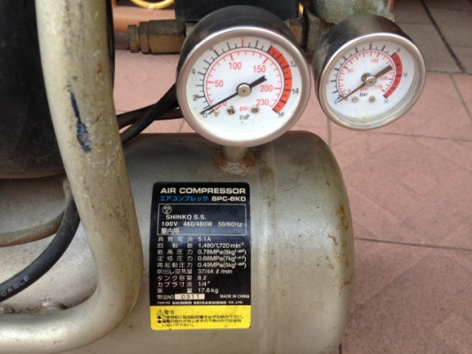 ปั้มลม TOKYO SHINKO SEISAKUSHO งานเเอร์บรัชของเก่าญี่ปุ่นใช้ไฟ100v