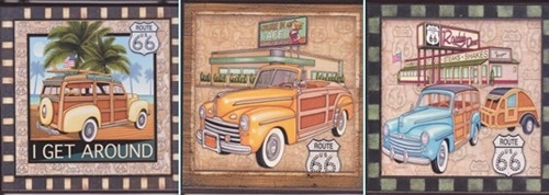 ป้ายไม้ &ndash; ลายรถ สไตล์เรโทร เทห์