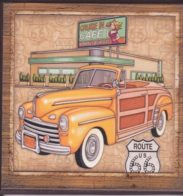 ป้ายไม้ &ndash; ลายรถ สไตล์เรโทร เทห์