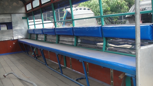 หลังคาโดยสารแสตนเลส ISUZU NPR ยาว5เมตร เบาะนั่งครบชุด