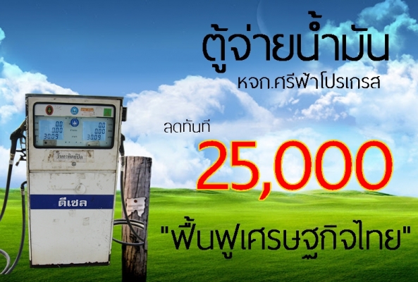 หจก.ศรีฟ้าโปรเกรส จำหน่ายตู้จ่ายน้ำมัน หัวจ่ายน้ำมัน ติดตั้งพร้อมถัง