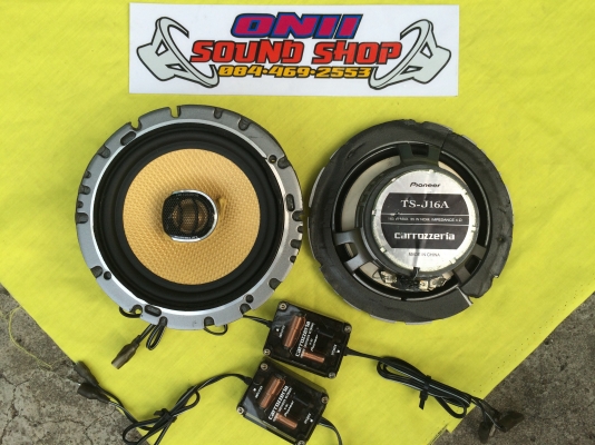 ลำโพง Pioneer Carrozzeria รุ่น TS-J16A ลำโพงแกนร่วม 2 ทาง กรวยเคฟล่าห์เหลือง