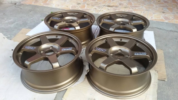 TE37 ขอบ 17x7 ล้อ 4x100    off42  ทำสีใหม่ ไม่คด ไม่ดุ้ง