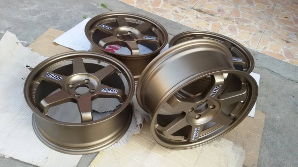 TE37 ขอบ 17x7 ล้อ 4x100    off42  ทำสีใหม่ ไม่คด ไม่ดุ้ง