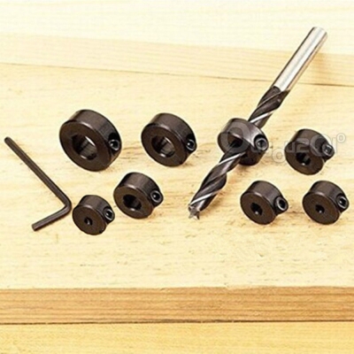 แหวนวัดระยะความลึกการเจาะ 8 ขนาด สำหรับกำหนดระยะความลึกในการเจาะชิ้นงานไม่ให้ทะลุ