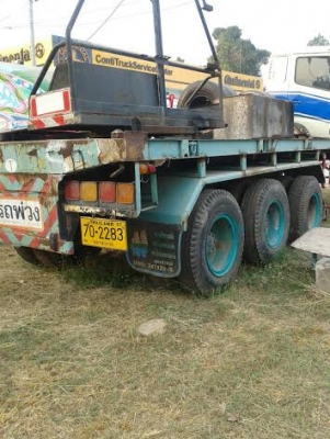 ขายตามสภาพ หางพื้นเรียบ 3 เพลา 12 ม. สามมิตร 10  สตัด