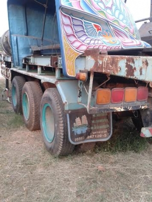 ขายตามสภาพ หางพื้นเรียบ 3 เพลา 12 ม. สามมิตร 10  สตัด