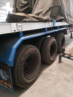 ขายหางพื้นเรียบ 3 เพลา 12 ม.10 สตัด สามมิตร