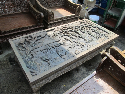 โทรฯเลยครับพร้อมจบพร้อมส่งแกะสลัก 2 ด้าน  ไม้หนามาก  งานภาคกลาง  ไมัแผ่นเดียว