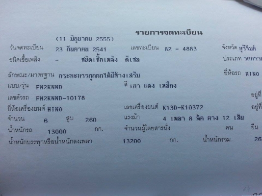ขายพ่วงแม่-ลูก2คานหน่้า HINO2K เครื่อง260แรง ปี41 พ.เพาเวอร์ เบรกทิฟฟี่ เครื่องดี คัชซีสวย ยางดี ภายในสวย แอร์เย็น สภาพพร้อมใช้งาน เอกสารพร้อมโอน  จัดไฟแนนซ์ได้ เงื่อนไขง่ายๆวันเดียวรับรถ สนใจโทร 090-8588220คุณนะ 093-3258446คุณบิวตี้ ID:narong498 หรือ www
