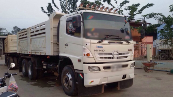 ขายรถพ่วงดัมพ์ HINO เครื่อง 344 แรง ปี 53 กระบะดัมพ์สามมิตรแม่ลูก ลูก 3 เพลาแท้