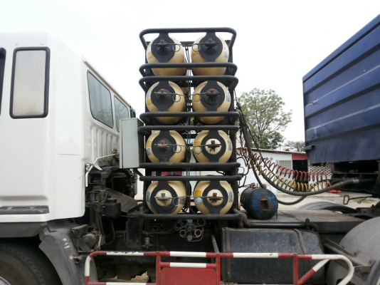 รถบรรทุก 10 ล้อใหญ่ HINO พ่วง 3M แม่ลูก ติดแก๊ส ราคา 950,000 บ. รถอยู่สระบุรี