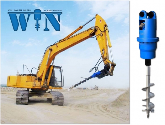 มอเตอร์สว่านเจาะดิน "WIN" ติดแบคโฮได้ทุกรุ่น