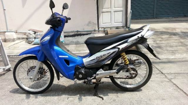 wave125s ปี49 กท352 สีน้ำเงินดำ เครื่องดี เอกสารโอนลอย 15,500