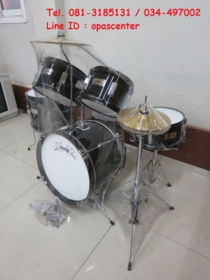 โปรโมชั่น-กลองชุดเด็ก ตัวเล็ก ViVid สีดำ ของใหม่ ครบชุด พร้อมเก้าอี้นั่ง ไม้ เล่นได้เลย