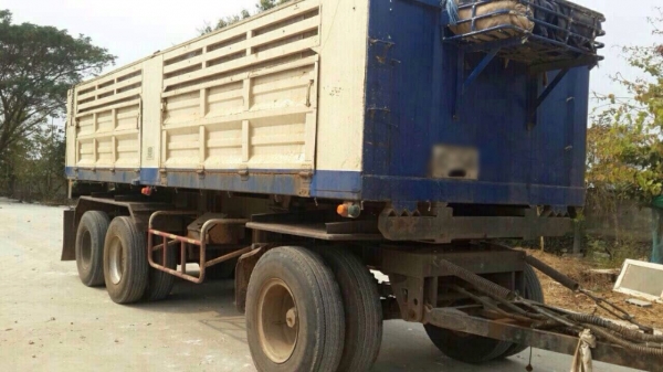 ขายรถพ่วงสิบล้อดัมพ์ Hino เครื่อง 344 แรง ปี 53 กระบะแม่ดัมพ์สหกิจ ลูกดัมพ์พนัส 3 เพลา ยาว 7 เมตร ยางเรเดียน