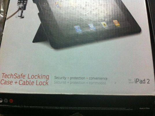 ชุดเคส iPad 2 ของ GRIFFIN แข็งพร้อมตัวล็อกและสายยาวยึดติดโต็ะป้องกันการขโมย