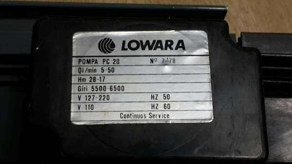 ขายปั้มน้ำเก่าเก็บของอิตาลี LOWARA รอบจัด 5,500 รอบ/นาที  Body อลูมิเนียม