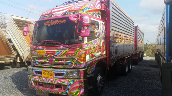 HINO FM2P 380 แรง เบรคแห้งตัวใหม่ ดั๊มพ์แม่ลูก กระบะพืชไร่ ลูก 3 เพลา