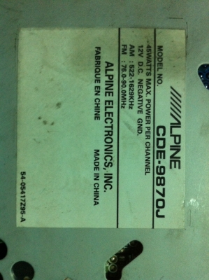 Alpine CDA-9870J MP3 CD FM สภาพสวย มือ2 ญี่ปุ่น