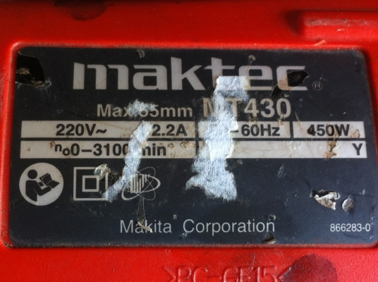 เลื่อยจิ๊กซอตัวใหญ่ maktec รุ่น MT 450  ขนาด 450 W. มือสองพร้อมใช้สภาพสวย