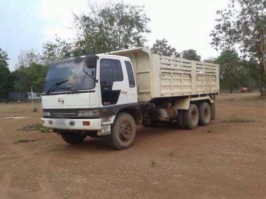 ขายรถบรรทุกสิบล้อดัมพ์ HINO 3H เครื่องเดิม 195 แรง 2 เพลา รถศูนย์ ยางแท้ดี 10 เส้น กระบะดัมพ์สามมิตร