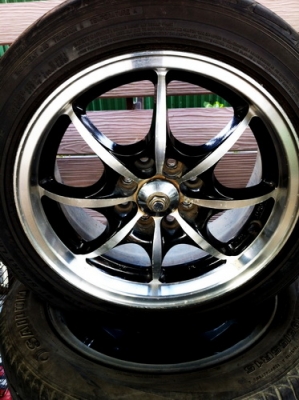 **ขาย แม็กซ์ลายซิ่ง 15นิ้ว สภาพสวย+ยางDunlopปี10 ใช้น้อย ลดราคาถูกฝุดๆ พร้อมใช้ได้เลย **มีรูป