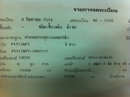 ISUZU FXZ 210 ดั้ม