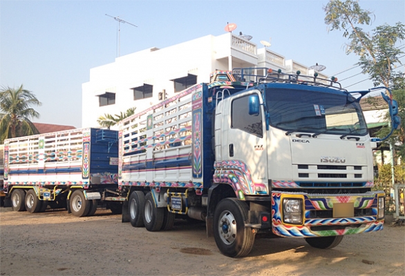 ฝากขายรถพ่วง22ล้อ DECA 360 ปี55 กระจกมองข้างยื่นไปข้างหน้า กระบะเหล็กคอกสูงไม่ดัมพ์ ลูกพ่วง3เพลายาว7เมตร (มี ป.1)