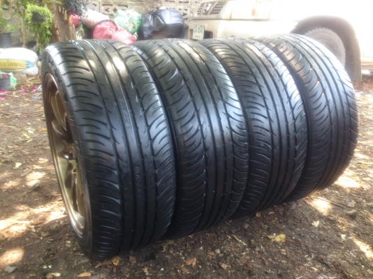 ขายแม็กCE28  4รู100  ขอบ16  7นิ้ว ET38 พร้อมยางKUMHO 205/45R16  ยางปี13 ดอกยางเต็มสวยลึกไม่แตกไม่ร้าวไม่กินข้าง  จำนวน 1  ชุด