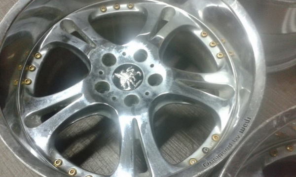 ขายล้อVipญี่ปุ่นลึกๆของWEDS 5ก้านคู่โคมเมียมล้อ2ชิ้นหมุดทองรอบ