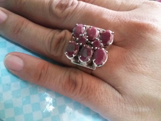 แหวนเงินพลอยทับทิมแท้