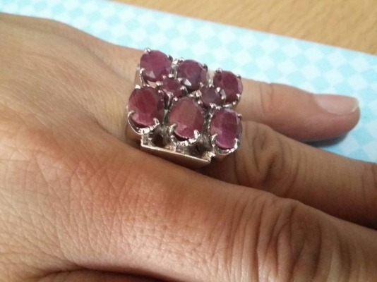 แหวนเงินพลอยทับทิมแท้