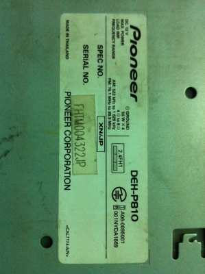 Pioneer P810 Bluetooth MP3 BT Audio Telphone จอสไลด์ไฟฟ้า กราฟฟิกสี AUX ปรีเอ้า2ชุด มือ2 ญี่ปุ่น สภาพสวย